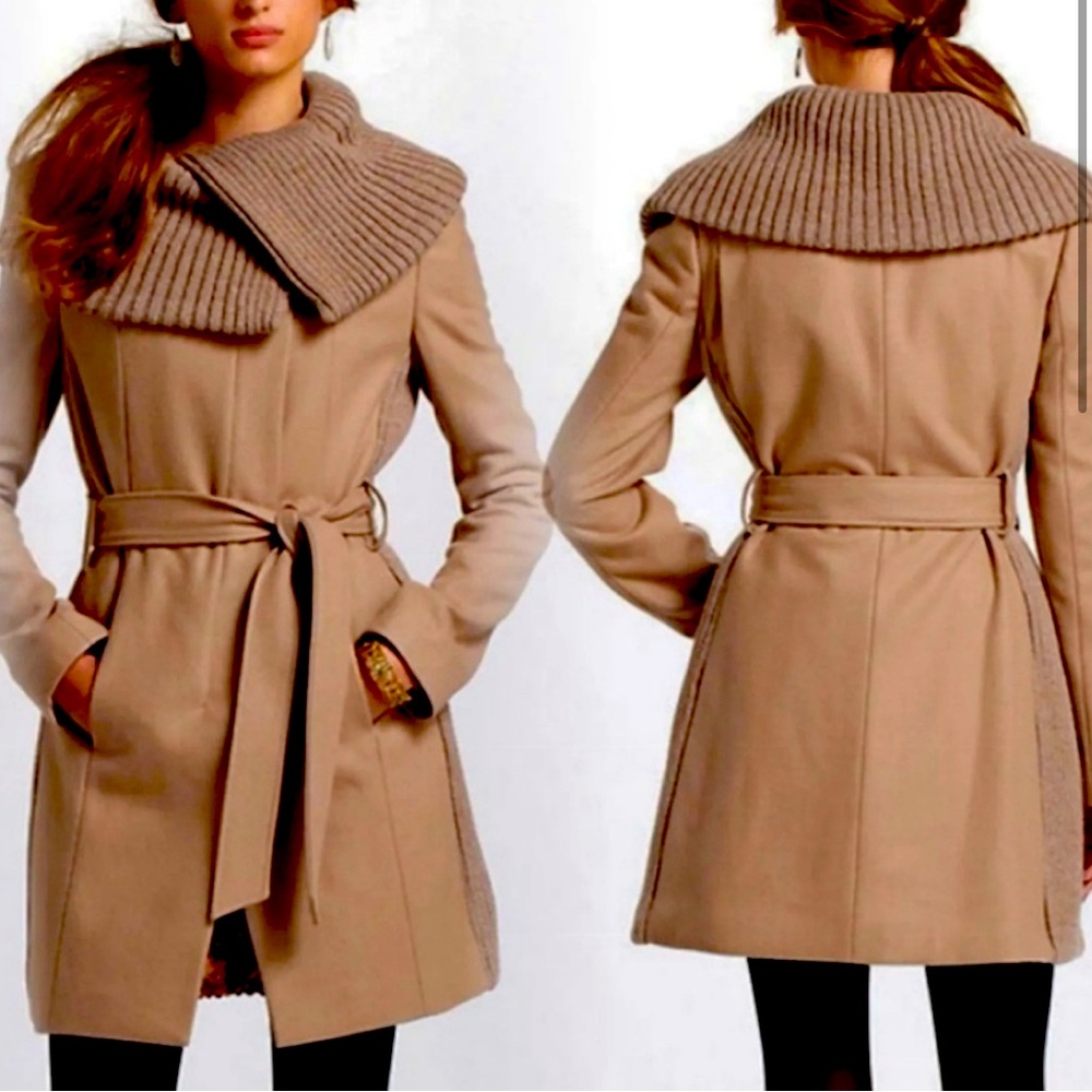 Anthropologie Elevenses tan wool blend *warm* coat! Worn only a few times 😍